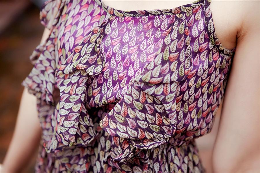 HotSaleWomenFloralColorBlockChiffonStrapsDressPurple-XL050913PR