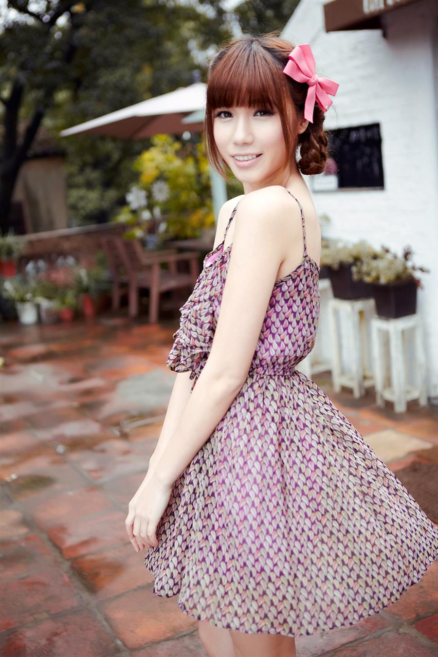 HotSaleWomenFloralColorBlockChiffonStrapsDressPurple-XL050913PR