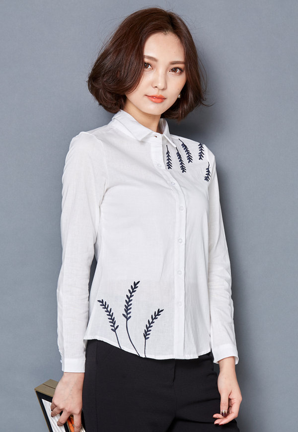 HotSaleWomenLongSleeveSolidBlouse-LYK011305WI