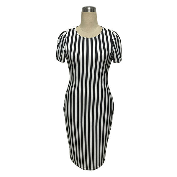 HotSellingStripeONeckCasualMidiDress-TZK072909SR