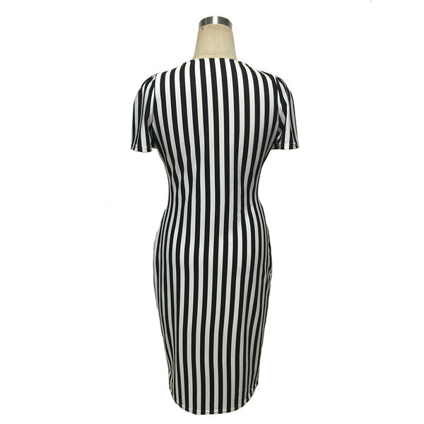 HotSellingStripeONeckCasualMidiDress-TZK072909SR