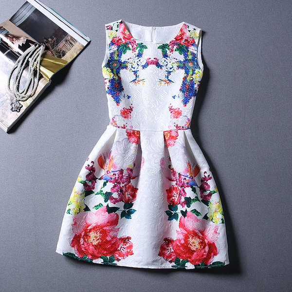 HotSellingWomenPrintedBallGownDress-LYK022311WI