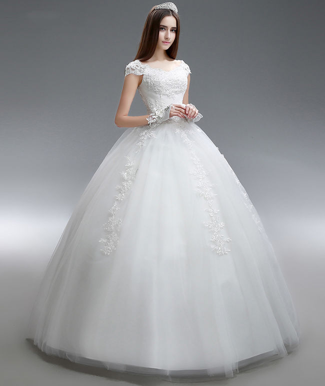 ImpressionWhiteBeadingEmbellishedA-linePrincessBridalGown-XME090432WI