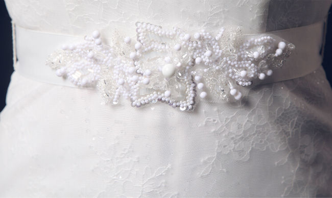 ImpressionWhiteBeadingEmbroideryStandCollarMermaidBridalGown-XME090429WI