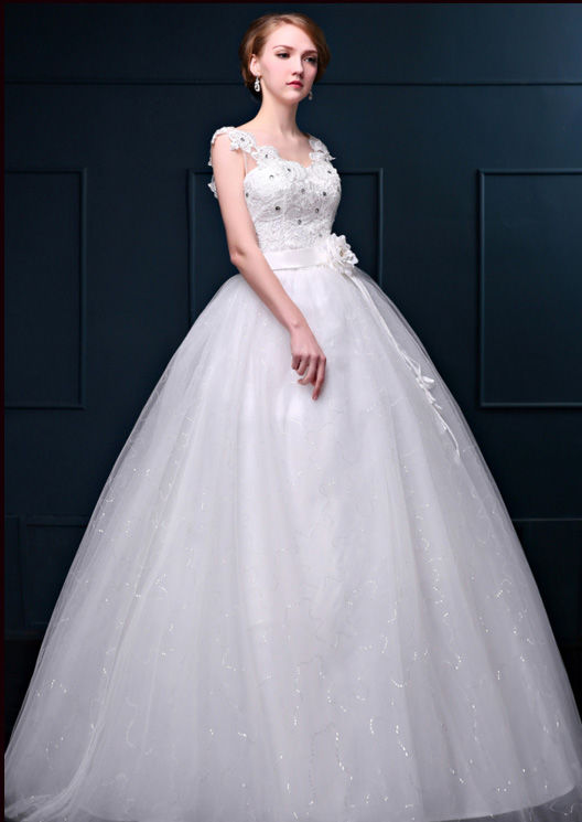 ImpressionWomenElegantBeatifulLaceSplicedEmbroideryWeddingDress-PME090902WI