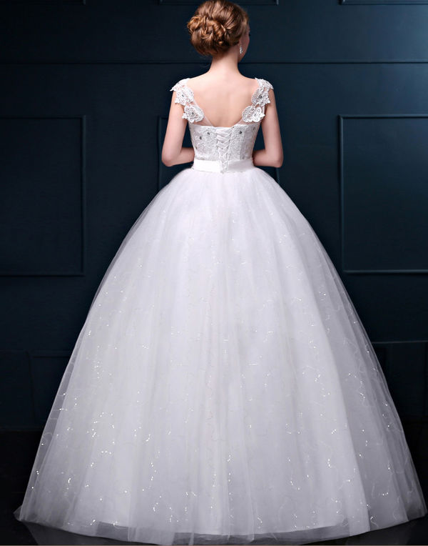 ImpressionWomenElegantBeatifulLaceSplicedEmbroideryWeddingDress-PME090902WI