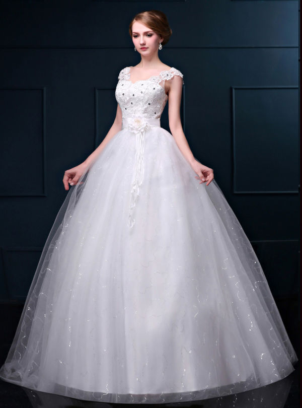 ImpressionWomenElegantBeatifulLaceSplicedEmbroideryWeddingDress-PME090902WI