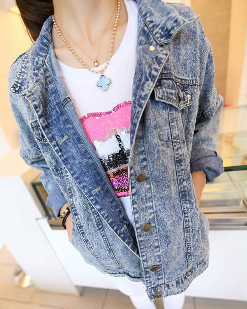 KoreanBoyfriendStylishLooseButtonDouble-pocketsJacketsForWomen-XHE072727