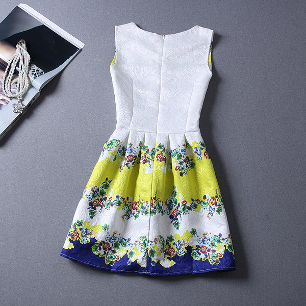 KoreanBrandWomenFloralPatternSummerDress-LYK022205WI