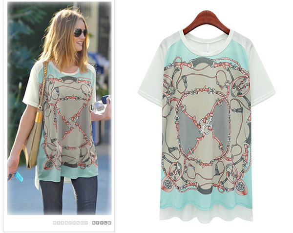 KoreanCheapWomenPrintingShortSleeveLooseCottonT-Shirt-ZME032407