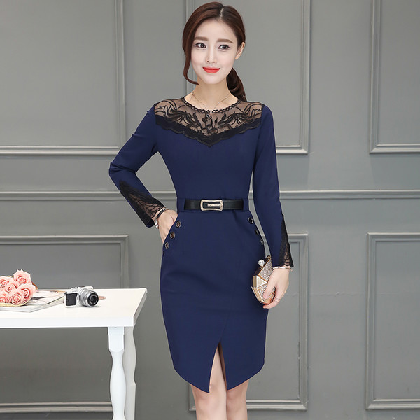 KoreanChicLacePanelSlitPencilDress-AFK091840