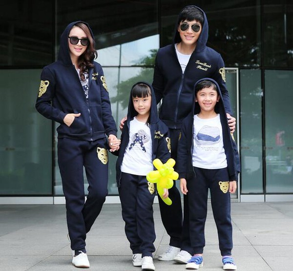 KoreanFamilySetsSolidAnimalPrintHoodiesWithLongPants-CMK070928