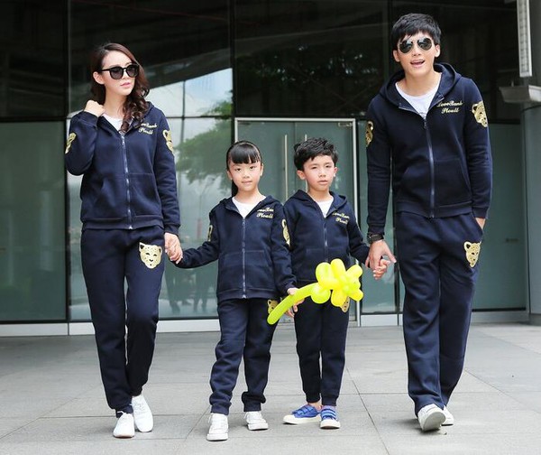 KoreanFamilySetsSolidAnimalPrintHoodiesWithLongPants-CMK070928