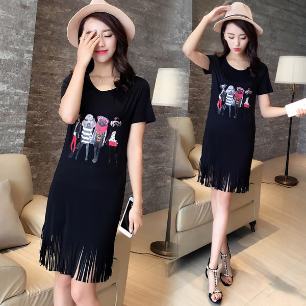 KoreanFashionCartoonDogCheapDresses-ZFK080504