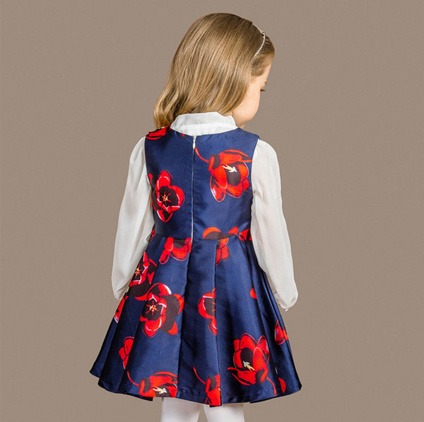 KoreanFashionChildrenSetsFloralSleevelessDresses-YHK091330