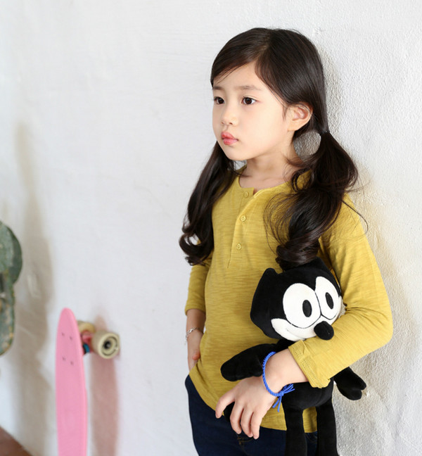 KoreanFashionMotherAndDaughterClothingSolidTops-YHK091232