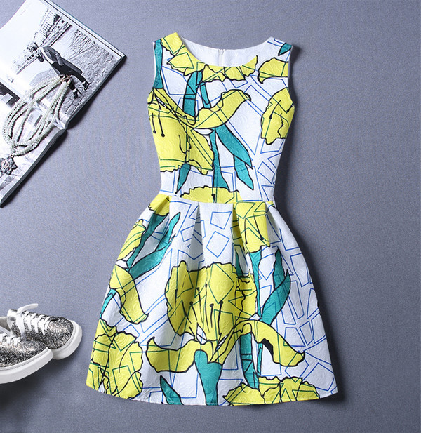 KoreanFashionPrintedSleevelessShortDress-TFK050523