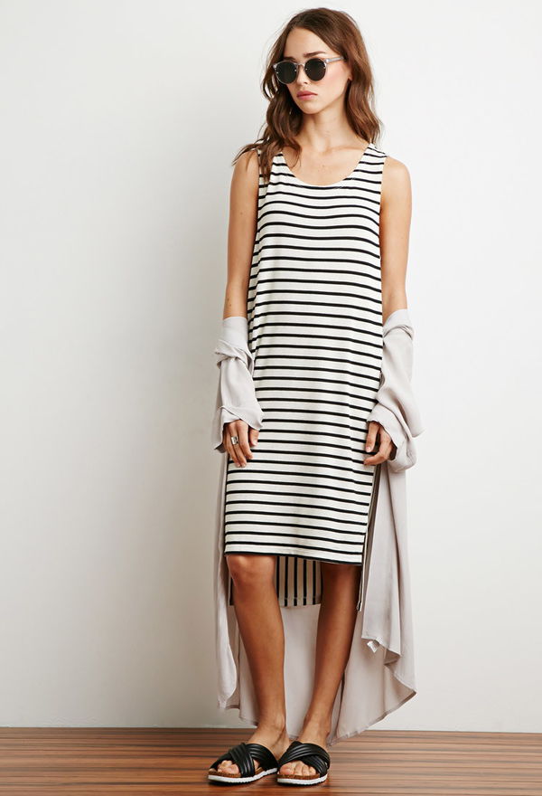 KoreanFashionStripedAsymmetricalHemDresses-ZFK040819BA