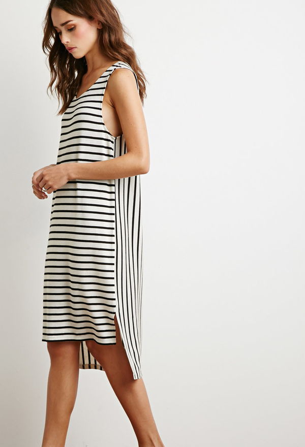 KoreanFashionStripedAsymmetricalHemDresses-ZFK040819BA