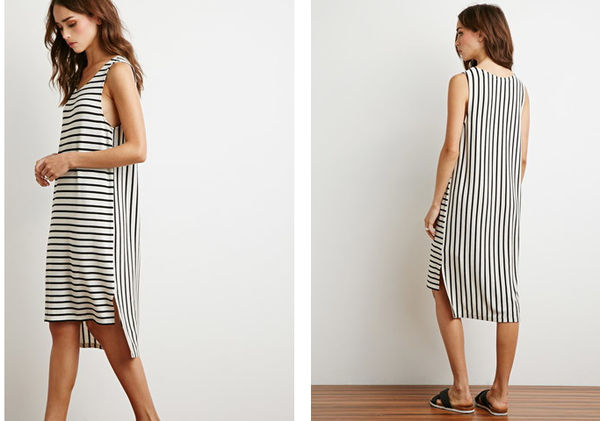 KoreanFashionStripedAsymmetricalHemDresses-ZFK040819BA