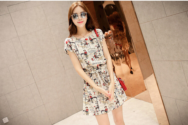 KoreanFreshStylePrintingSlimSummerDress-TFK042820