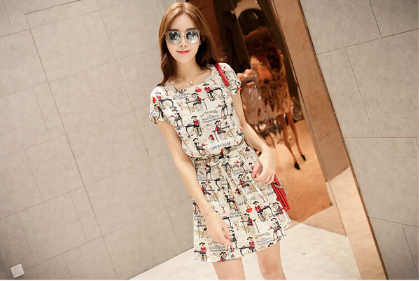 KoreanFreshStylePrintingSlimSummerDress-TFK042820