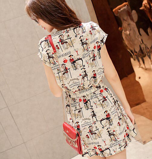 KoreanFreshStylePrintingSlimSummerDress-TFK042820