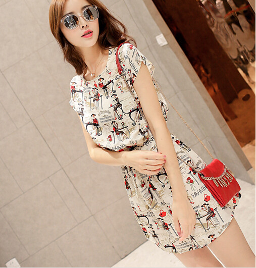 KoreanFreshStylePrintingSlimSummerDress-TFK042820