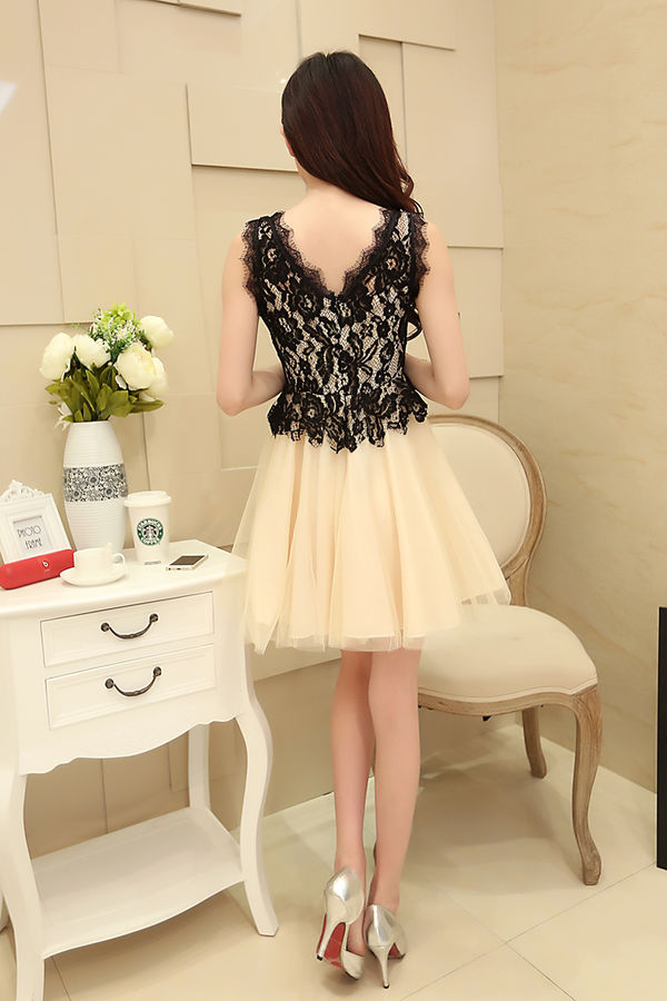 KoreanLadySweetLaceHollowOutPartyDress-TFK042132