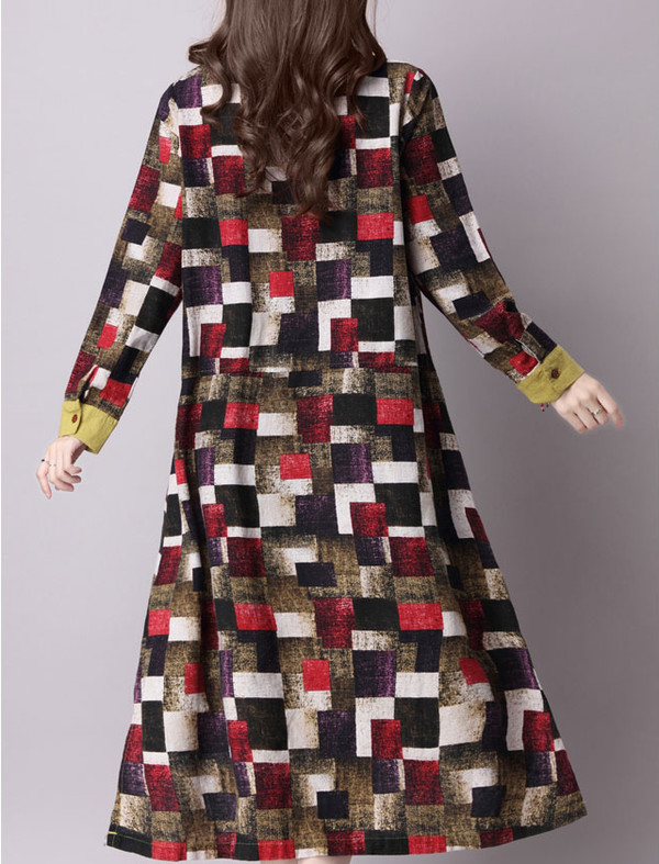 KoreanNationalStyleLoosePlaidDresses-ZFK080310