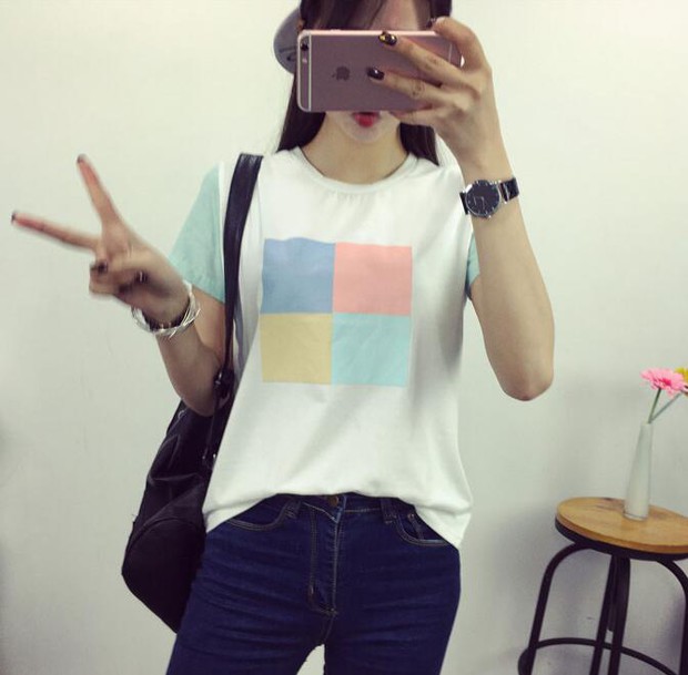 KoreanNewPrintingCollegeStyleT-Shirt-ZMK032520WI