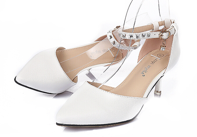 KoreanOLPointedToeRhinestoneAnkletsCheapPumpsWhitePumps-DFE070803WI