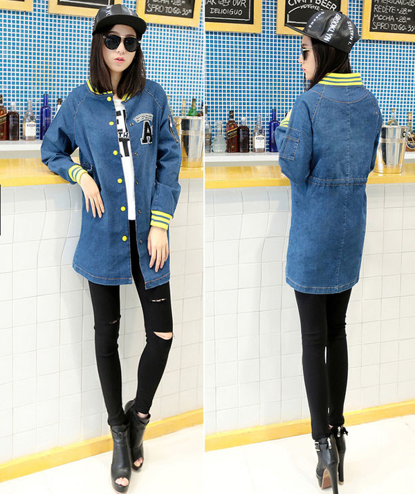 KoreanOriginalBrandLoose-fittingLongSleeveOversizeDenimCoat-XFE090936BU