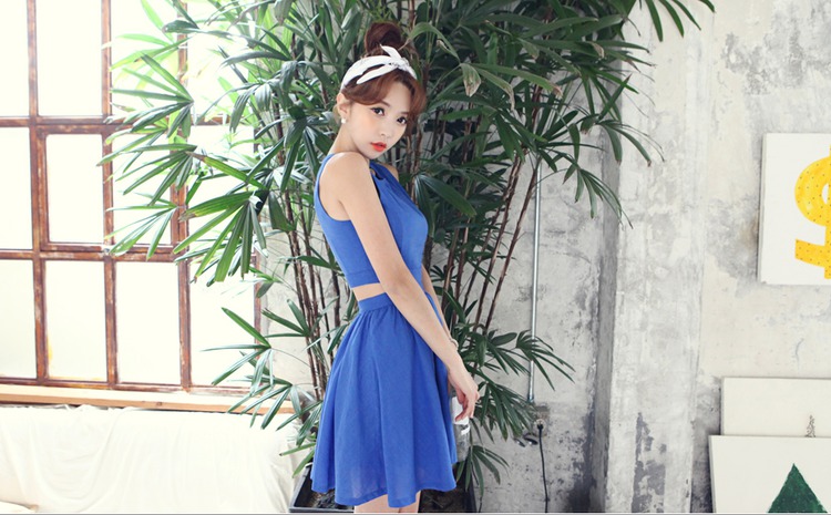 KoreanPartysuNewComingHollowOutZipUpRoundNeckSexyDress-HMT053019