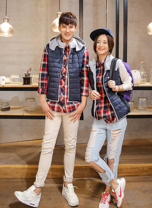 KoreanPreppyStyleHoodiesZipUpDouble-pocketsWaistcoatForCouple-XHE072525