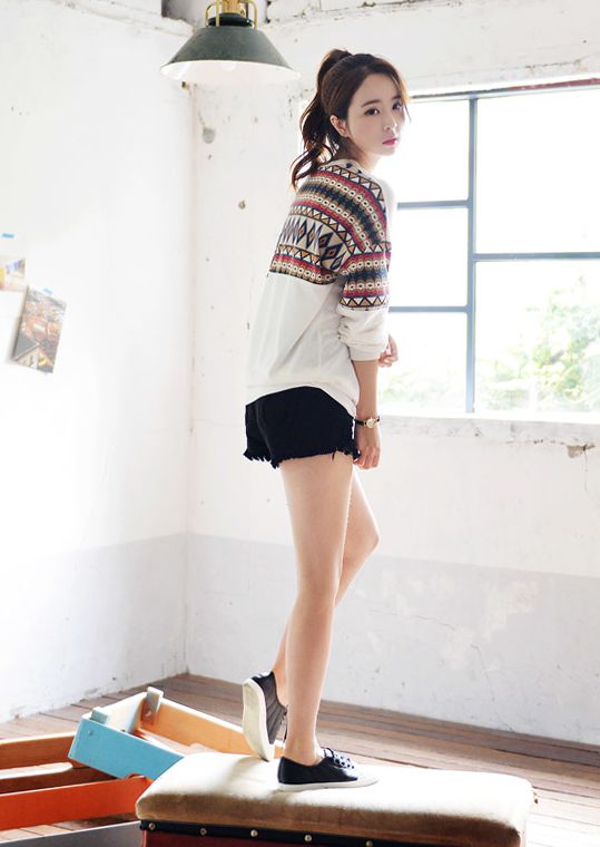 KoreanPreppyStyleLongSleeveSolidPrintChicWomenT-Shirt-XFE093034