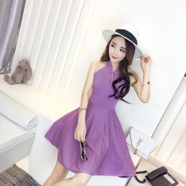 KoreanSexyBacklessSleevelessSlimPartyDress-TFK051031