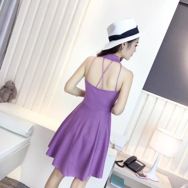 KoreanSexyBacklessSleevelessSlimPartyDress-TFK051031