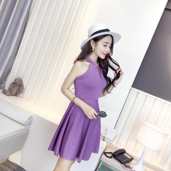 KoreanSexyBacklessSleevelessSlimPartyDress-TFK051031