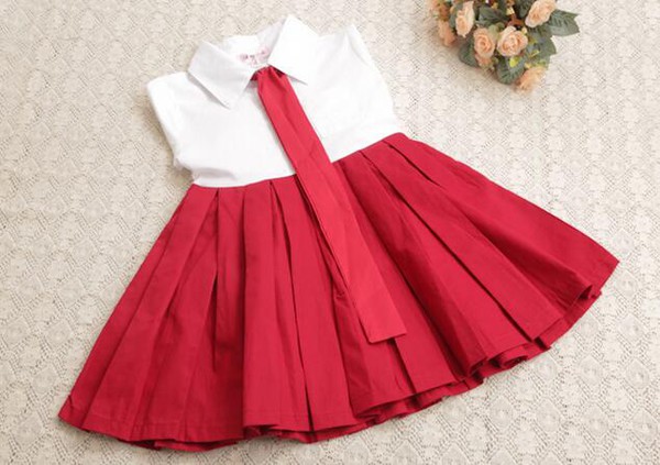 KoreanStyleCollegeSolidKidsDress-YMK082577