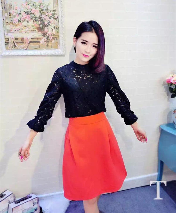 KoreanStyleElegantLacinessHollowOutSolidFashionWomenSuit-XFE092544BR