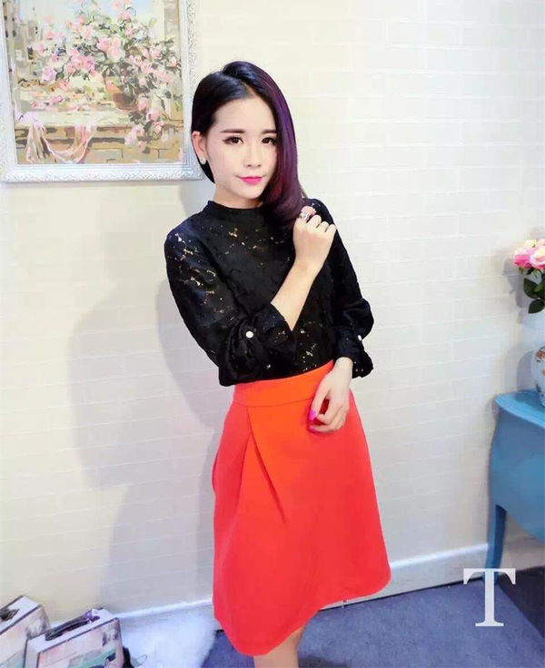 KoreanStyleElegantLacinessHollowOutSolidFashionWomenSuit-XFE092544BR