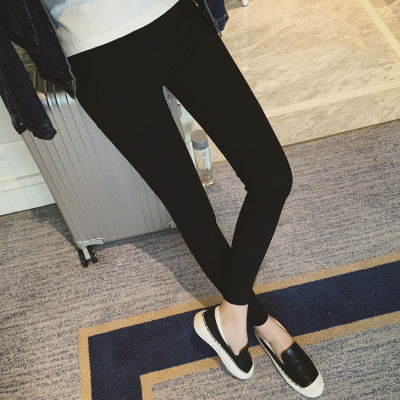 KoreanStyleFashionBlackElasticFlyWomenCasualSkinnyPant-XFE100655BA