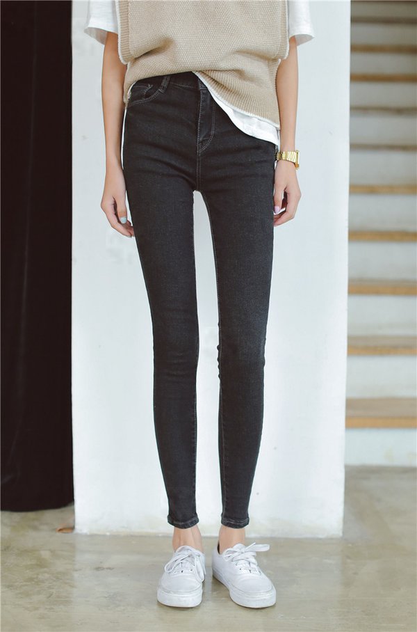 KoreanStyleHigh-waistedSkinnyJeansPencilPants-DME092139BA