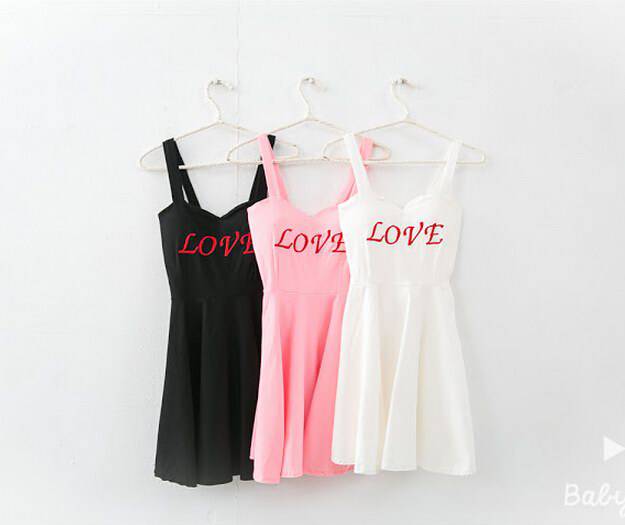 KoreanStyleSexyLetterPrintedBacklessFittedDressForWomen-XHE080337