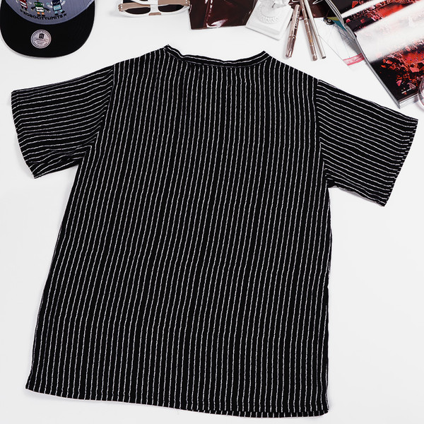 KoreanSummerLetterPrintedStripedT-Shirt-HYK050601