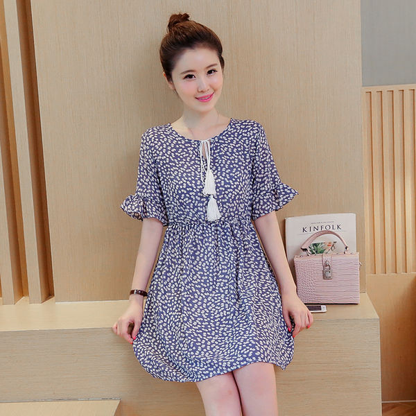 KoreanSweetFlareSleeveBandageShortBoutiqueDress-TZK071939