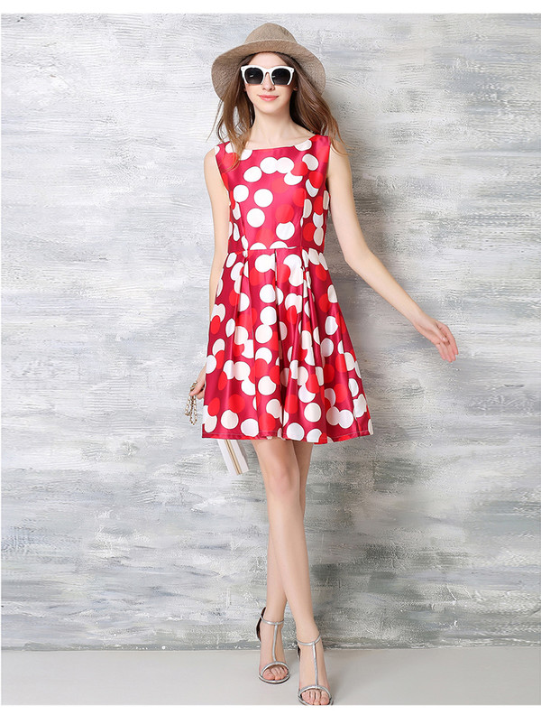 KoreanSweetSummerSleevelessPolkaDotSlimDress-TYK040259