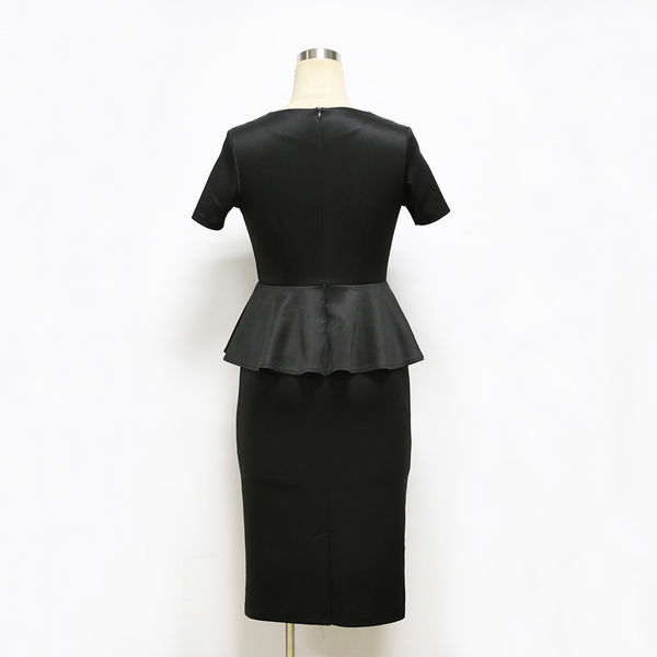 KoreanWomenONeckWrapWorkDresses-TZK090734