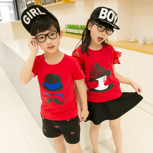 KoreanstyleCoolTShirtwithpantsskirtDesignFamilySet-CMK070615